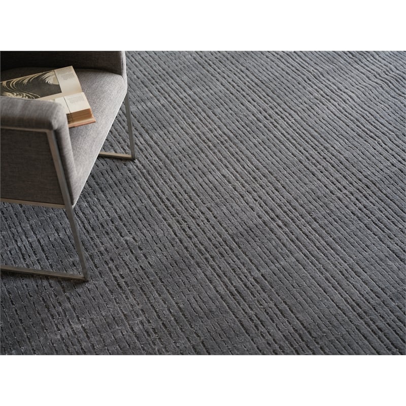 Cabrini Modern Handloomed Silky Nylon Gray 6'x9' Area Rug