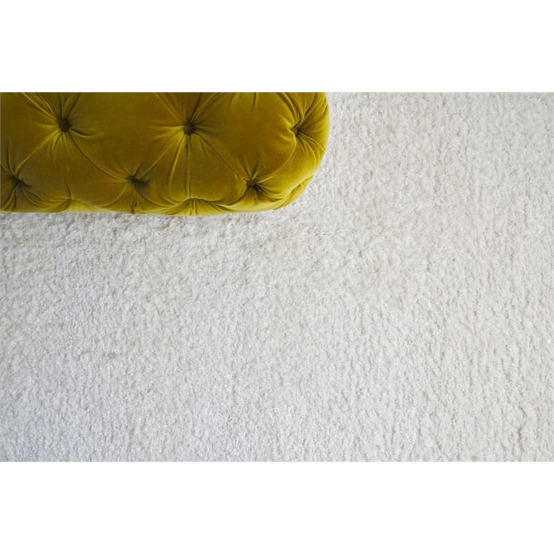 Calla Handloomed Bamboo Silk White 14'x18' Area Rug