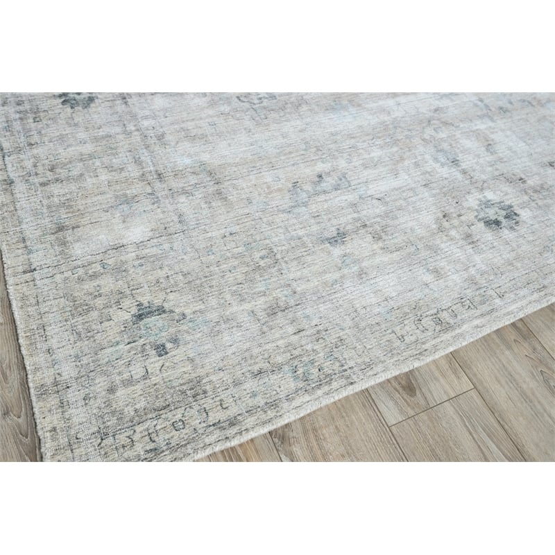 Cambridge Handloomed Wool/Bamboo Silk Beige/Brown 4'x6' Area Rug