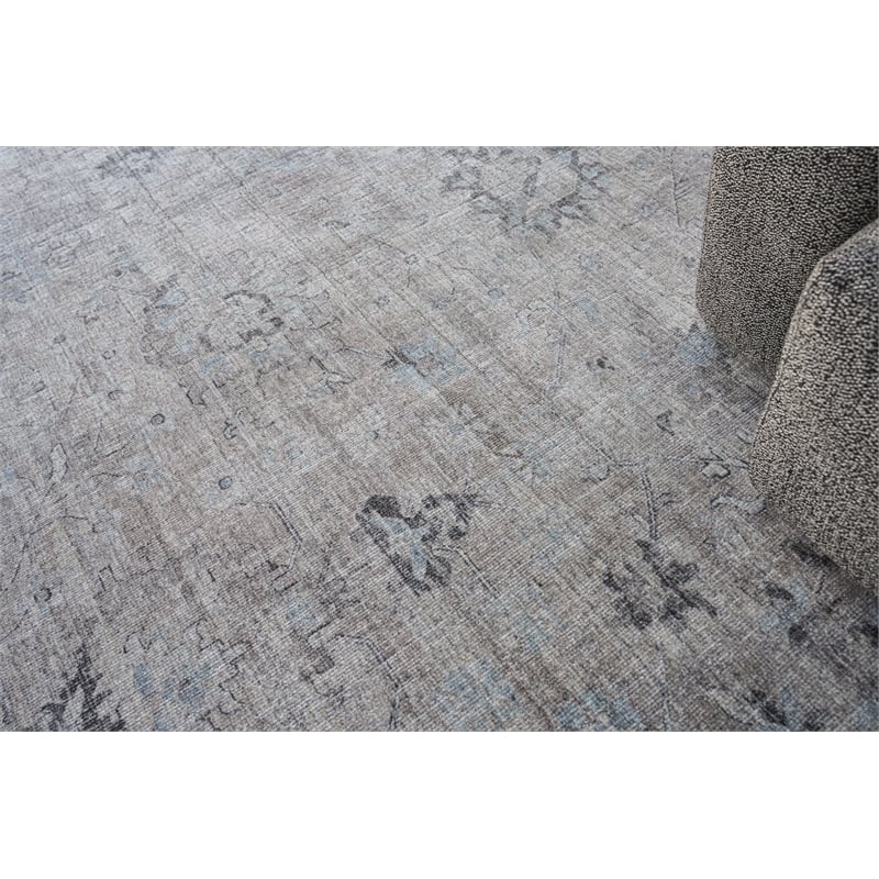 Cambridge Handloomed Wool/Bamboo Silk Silver/Brown 4'x6' Area Rug