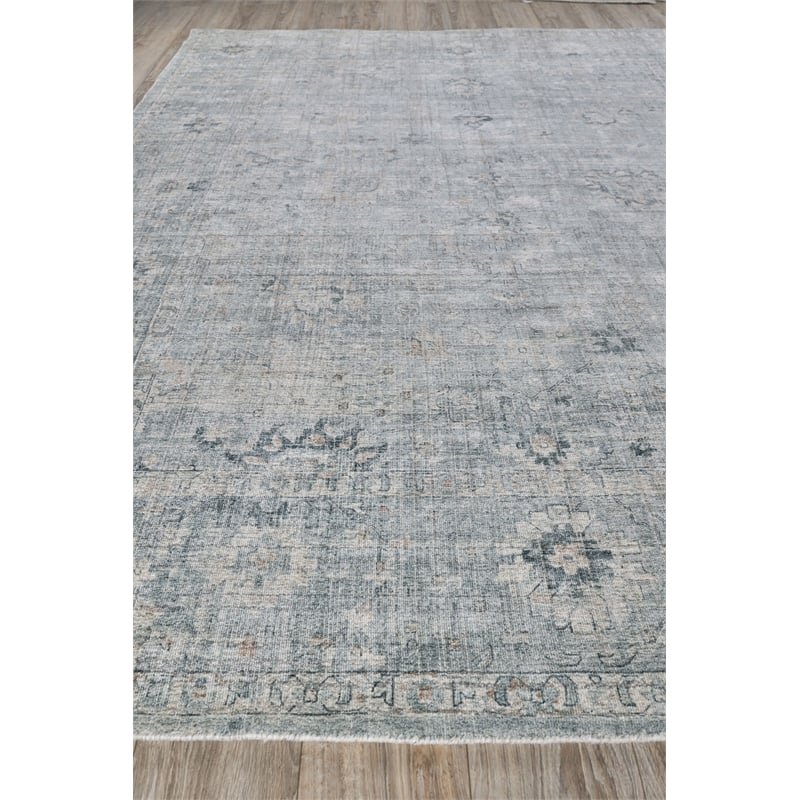 Cambridge Handloomed Wool/Bamboo Silk Blue 9'x12' Area Rug