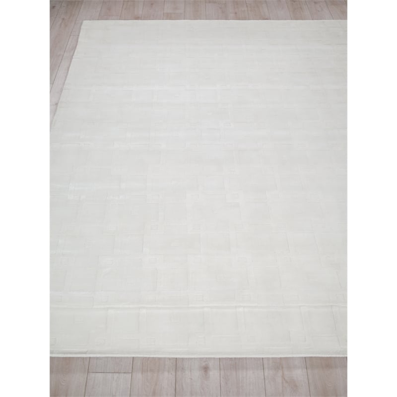 Camora Modern Handloomed Silky Nylon White 10'x10' Square Area Rug