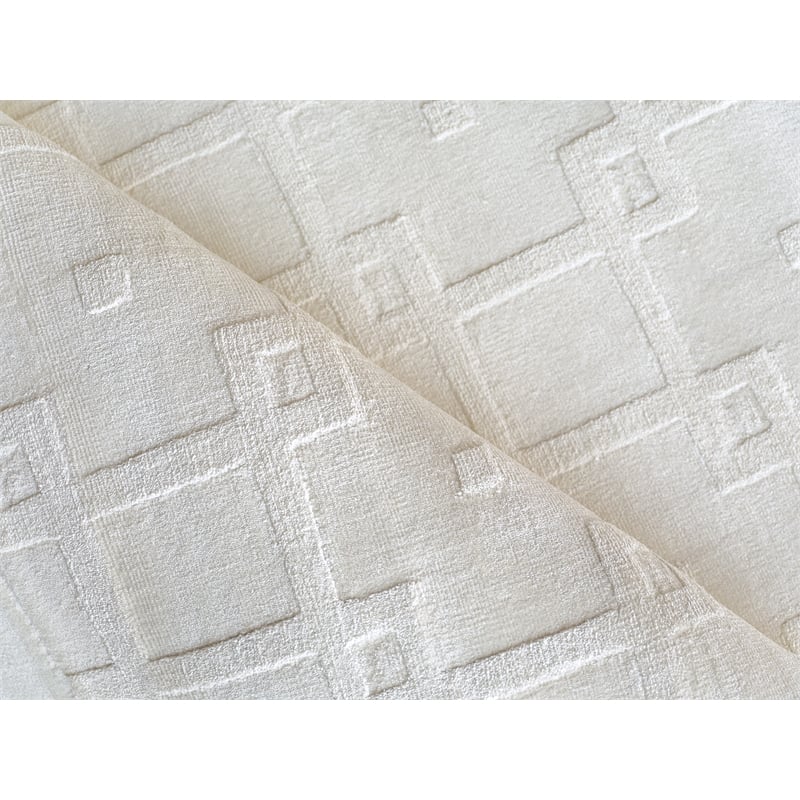 Camora Modern Handloomed Silky Nylon White 10'x10' Square Area Rug