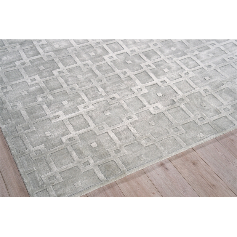 Camora Modern Handloomed Silky Nylon Light Silver 2'x3' Area Rug