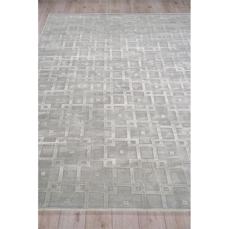 Camora Modern Handloomed Silky Nylon Light Silver 2'x3' Area Rug
