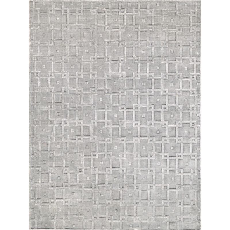 Camora Modern Handloomed Silky Nylon Light Silver 2'x3' Area Rug