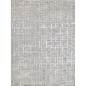 Camora Modern Handloomed Silky Nylon Light Silver 9'x12' Area Rug
