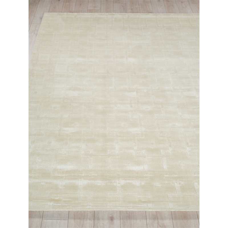 Camora Modern Handloomed Silky Nylon Beige 4'x6' Area Rug