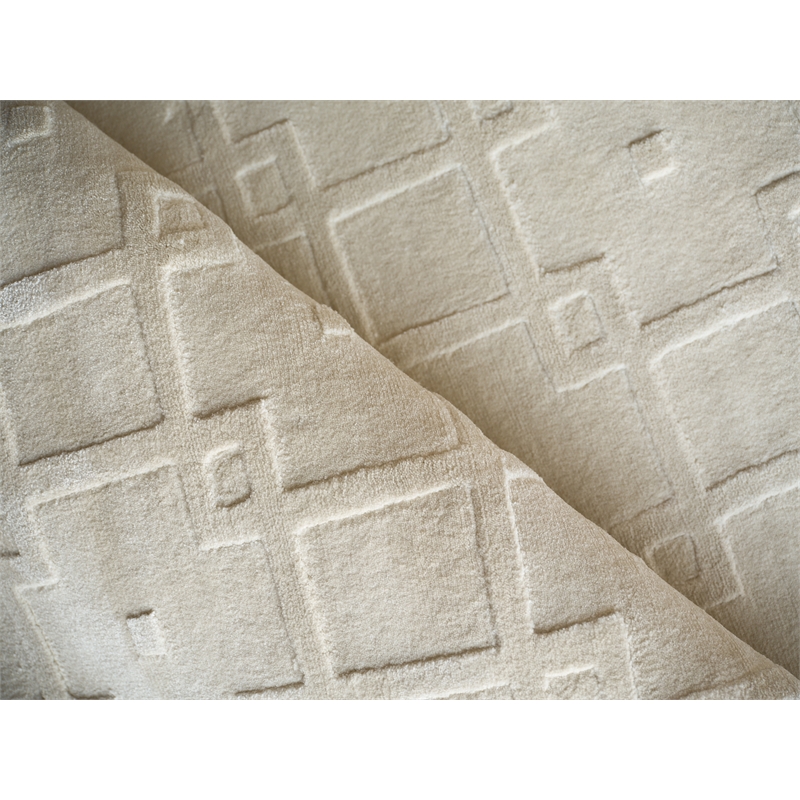 Camora Modern Handloomed Silky Nylon Beige 4'x6' Area Rug