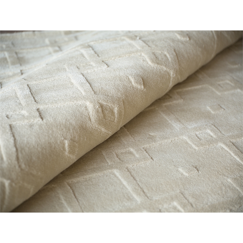 Camora Modern Handloomed Silky Nylon Beige 4'x6' Area Rug