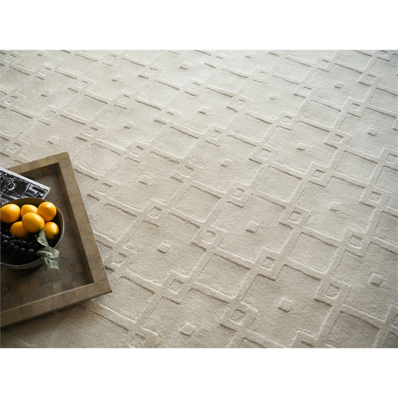 Camora Modern Handloomed Silky Nylon Beige 4'x6' Area Rug