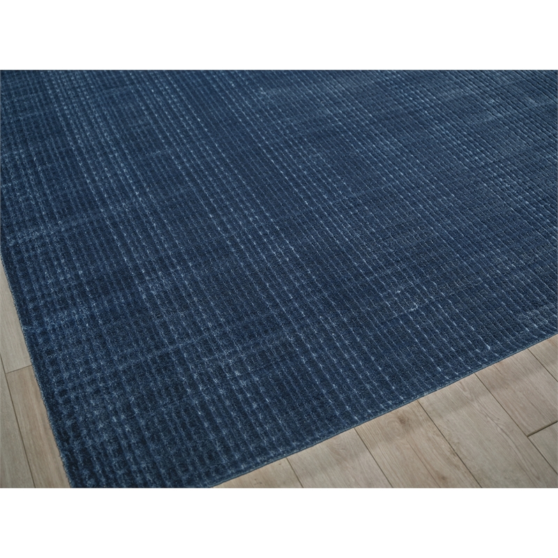 Cabrini Modern Handloomed Silky Nylon Navy 2'x3' Area Rug