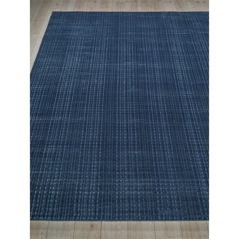 Cabrini Modern Handloomed Silky Nylon Navy 4'x6' Area Rug
