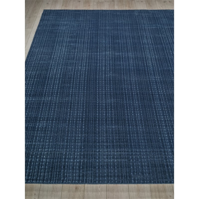 Cabrini Modern Handloomed Silky Nylon Navy 6'x9' Area Rug