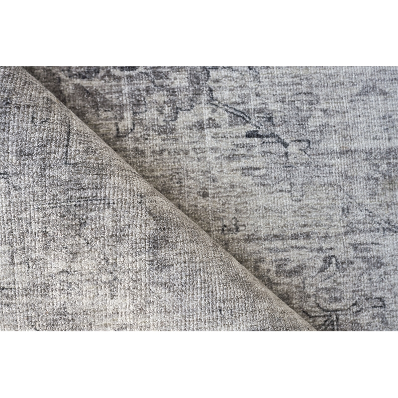 Cambridge Handloomed Wool/Bamboo Silk Gray/Silver 4'x6' Area Rug