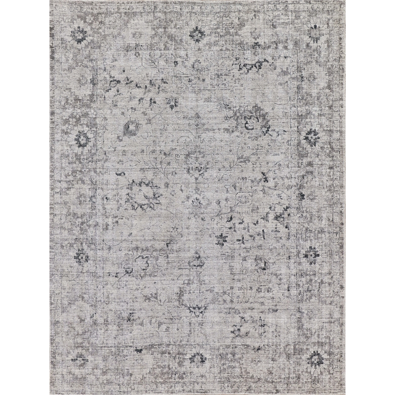Cambridge Handloomed Wool/Bamboo Silk Gray/Silver 4'x6' Area Rug