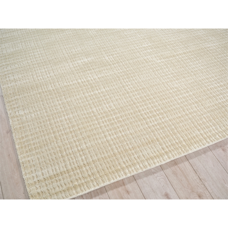 Cabrini Modern Handloomed Silky Nylon Light Beige 2'x3' Area Rug