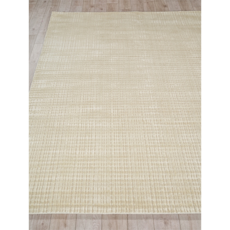 Cabrini Modern Handloomed Silky Nylon Light Beige 2'x3' Area Rug