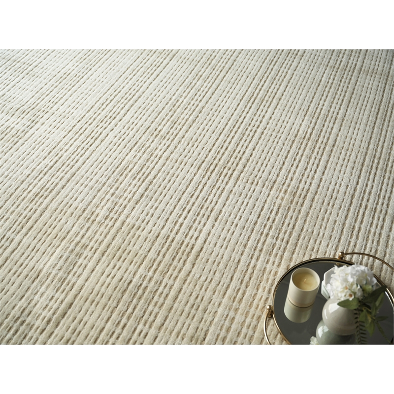 Cabrini Modern Handloomed Silky Nylon Light Beige 2'x3' Area Rug