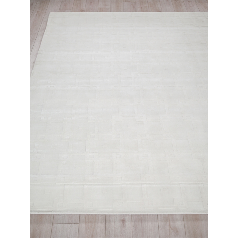 Camora Modern Handloomed Silky Nylon White 2'x3' Area Rug