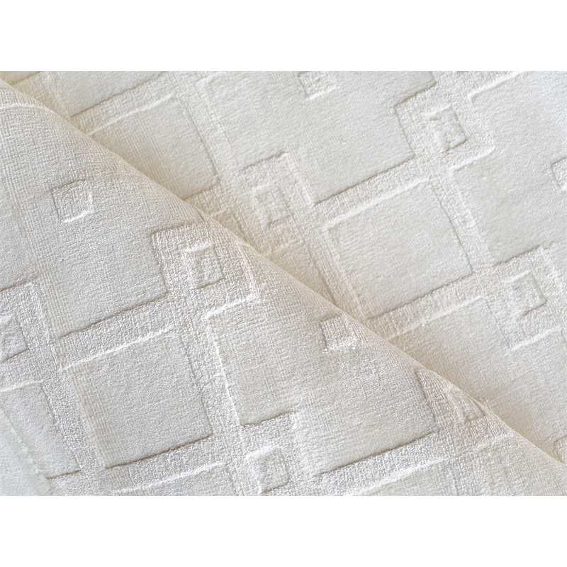 Camora Modern Handloomed Silky Nylon White 2'x3' Area Rug