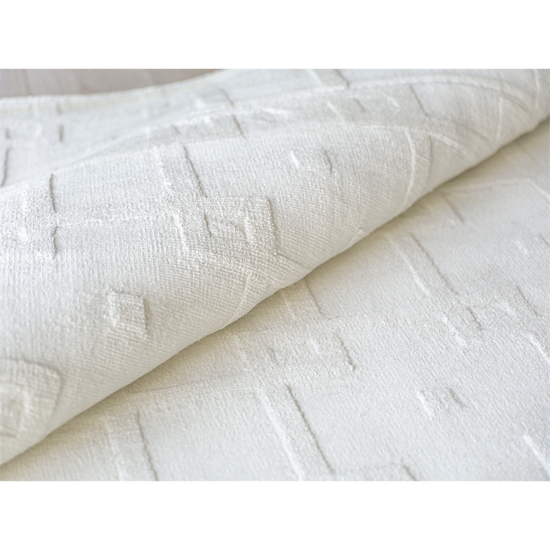 Camora Modern Handloomed Silky Nylon White 2'x3' Area Rug