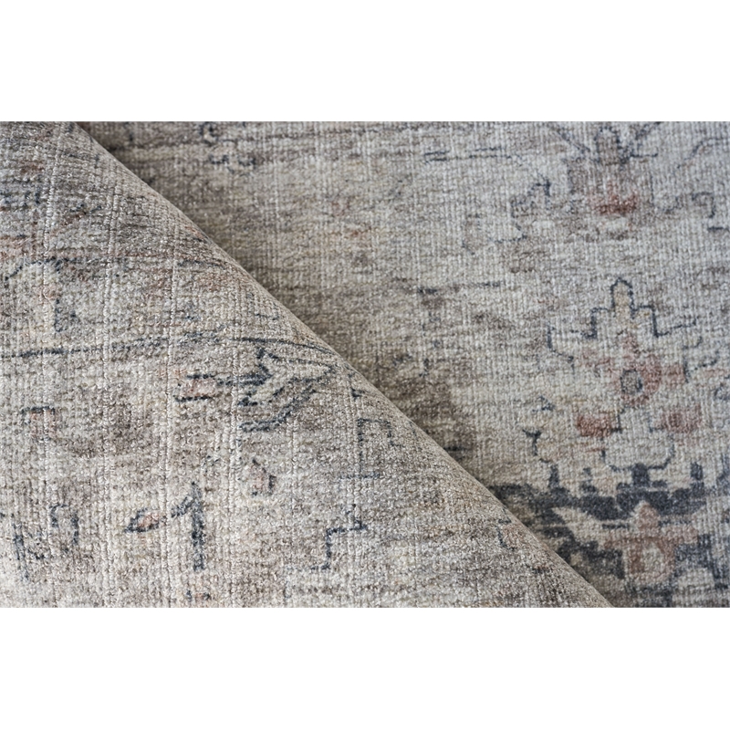 Cambridge Handloomed Wool/Bamboo Silk Silver/Blue 4'x6' Area Rug