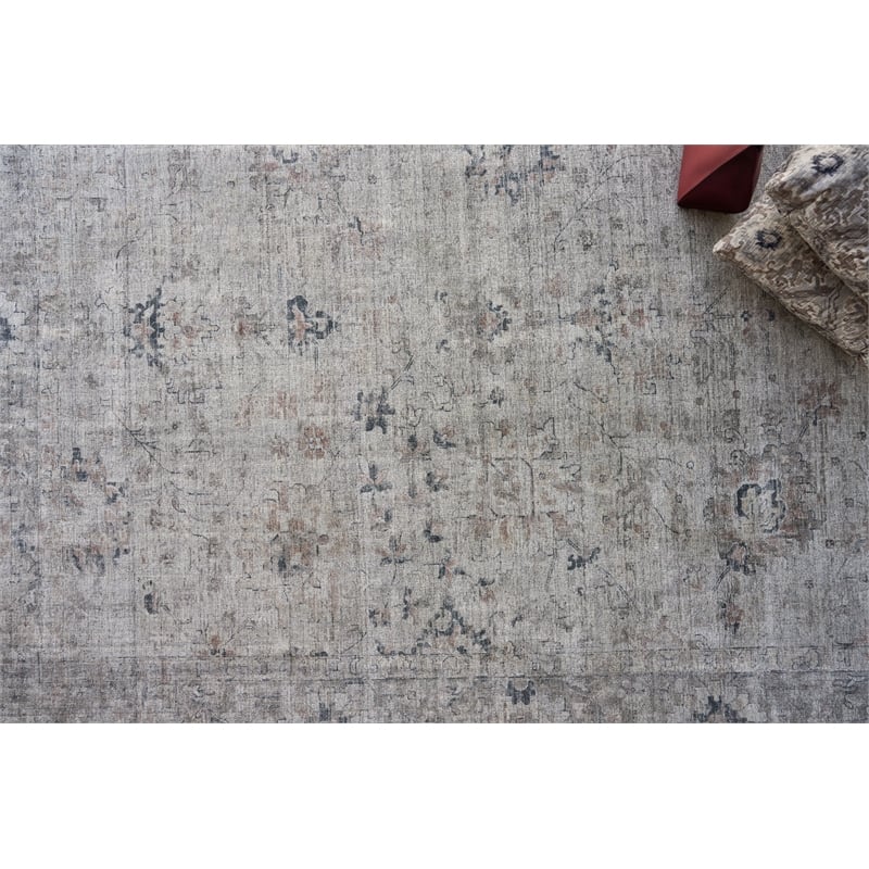 Cambridge Handloomed Wool/Bamboo Silk Silver/Blue 4'x6' Area Rug