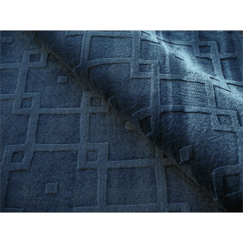 Camora Modern Handloomed Silky Nylon Navy 12'x18' Area Rug