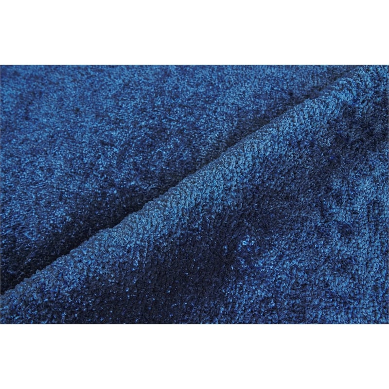 Calla Handloomed Bamboo Silk Navy Blue 10'x14' Area Rug