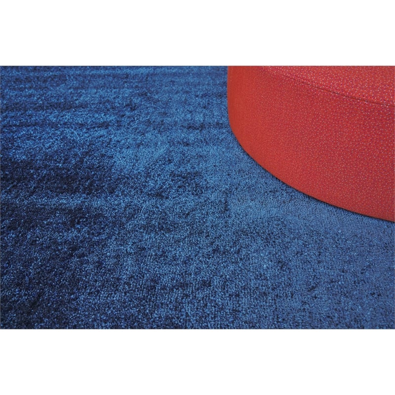 Calla Handloomed Bamboo Silk Navy Blue 10'x14' Area Rug