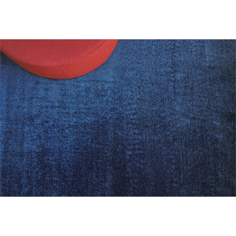 Calla Handloomed Bamboo Silk Navy Blue 10'x14' Area Rug