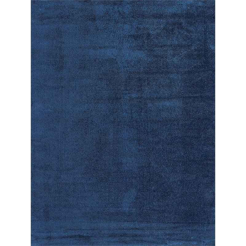 Calla Handloomed Bamboo Silk Navy Blue 10'x14' Area Rug