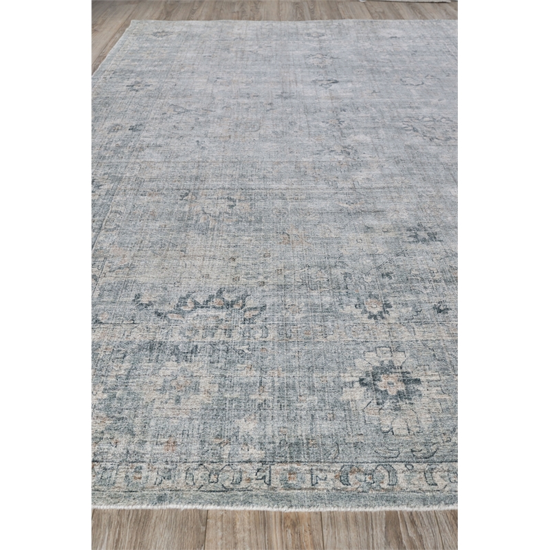 Cambridge Handloomed Wool/Bamboo Silk Blue 4'x6' Area Rug