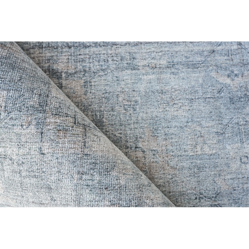 Cambridge Handloomed Wool/Bamboo Silk Blue 4'x6' Area Rug