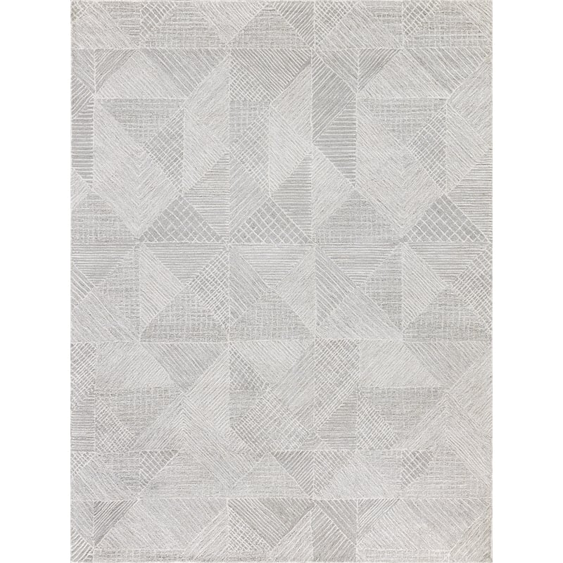 Caprice Hand-Tufted New Zealand Wool Light Silver/Ivory 9'x12' Area Rug