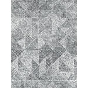 Caprice Hand-Tufted New Zealand Wool Black/Ivory 5'x8' Area Rug