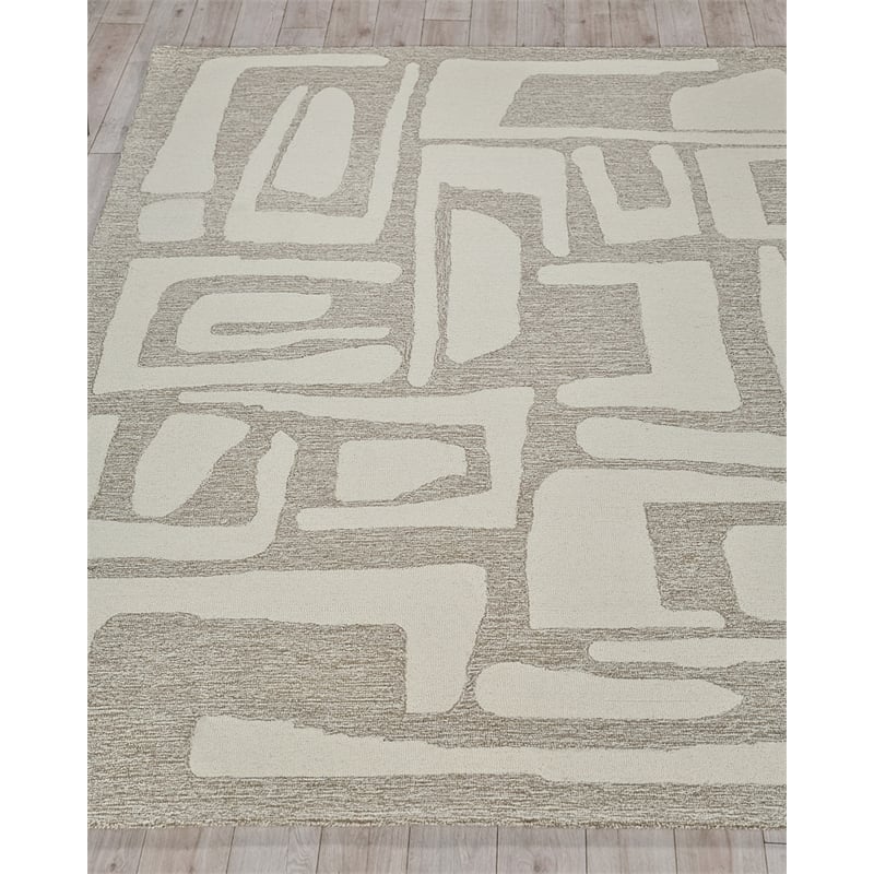Carmel Hand-Tufted New Zealand Wool Beige/Ivory 14'x18' Area Rug