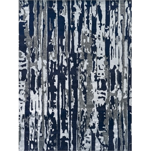 Carrina Hand-Knotted Wool/Bamboo Silk Navy/Silver 10'x14' Area Rug