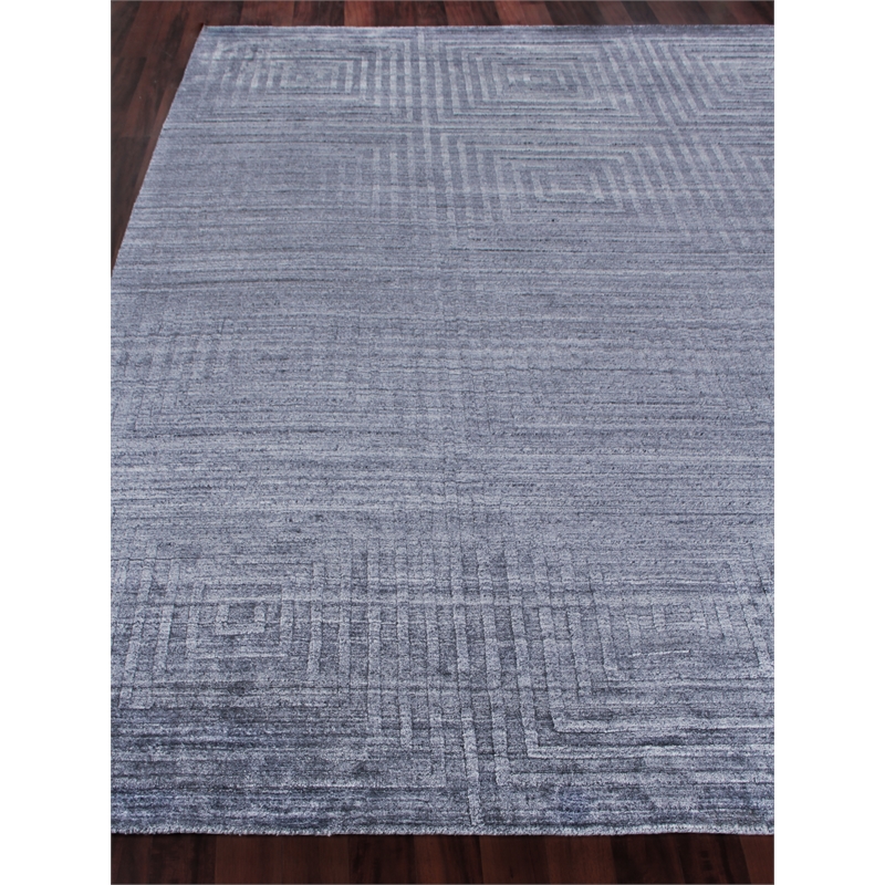 Castelli Handloomed Bamboo Silk/Wool Charcoal 14'x18' Area Rug
