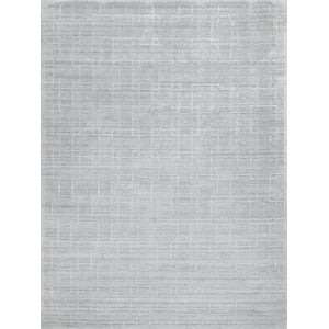 Castelli Handloomed Bamboo Silk/Wool Light Silver 9'x12' Area Rug