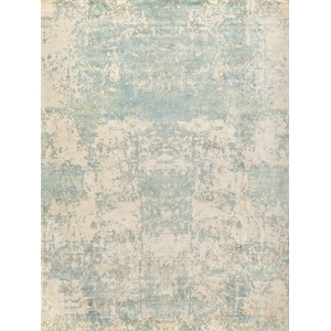 Cassina Handloomed Bamboo Silk Ivory/Light Blue 10'x14' Area Rug