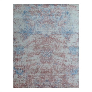 Cassina Handloomed Bamboo Silk Ivory/Blue/Pink 8'x10' Area Rug