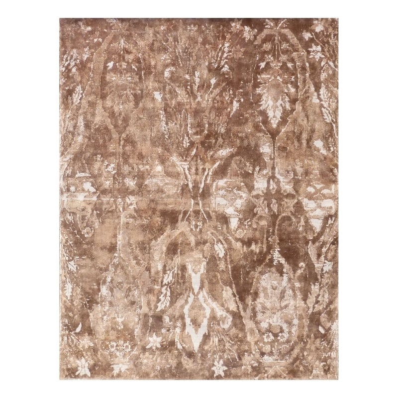Cassina Handloomed Bamboo Silk Brown 12'x15' Area Rug