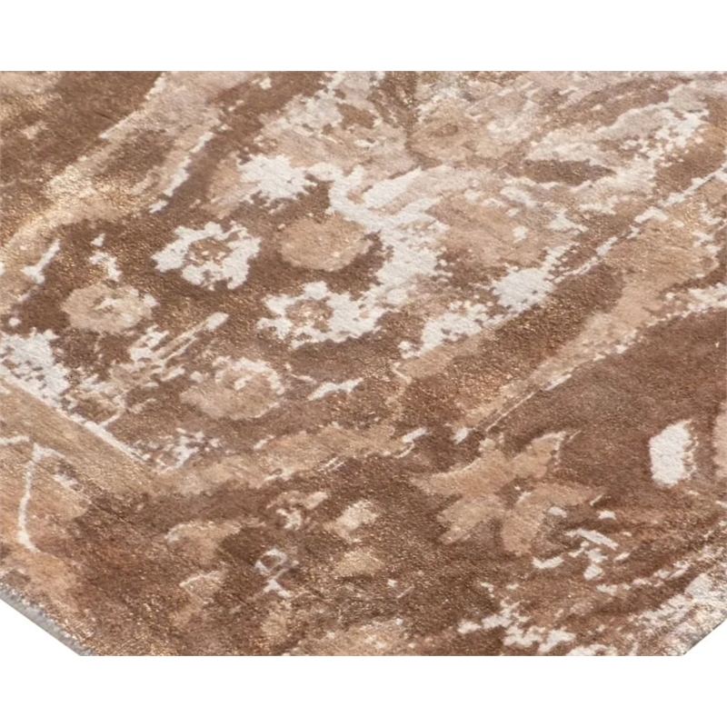 Cassina Handloomed Bamboo Silk Brown 6'x9' Area Rug