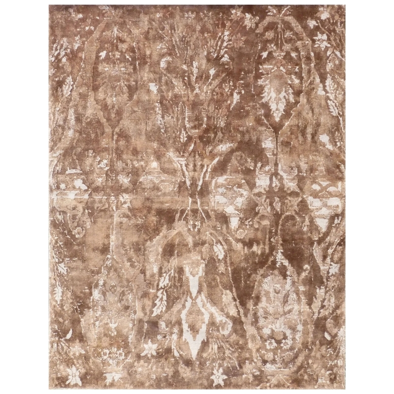 Cassina Handloomed Bamboo Silk Brown 6'x9' Area Rug