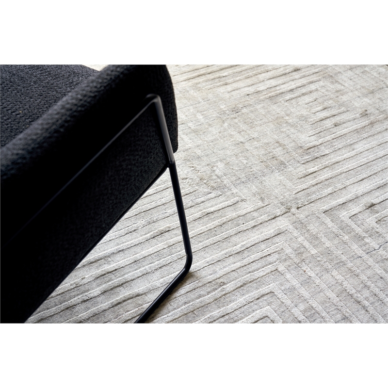 Castelli Handloomed Bamboo Silk/Wool Ivory 6'x9' Area Rug