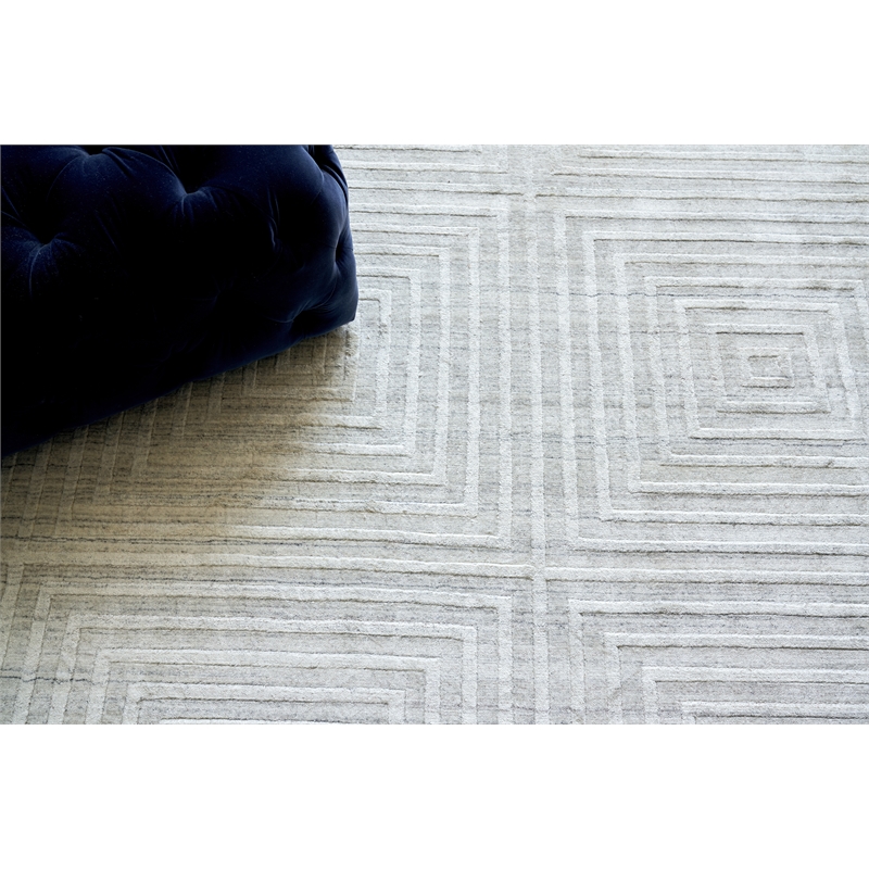 Castelli Handloomed Bamboo Silk/Wool Ivory 6'x9' Area Rug