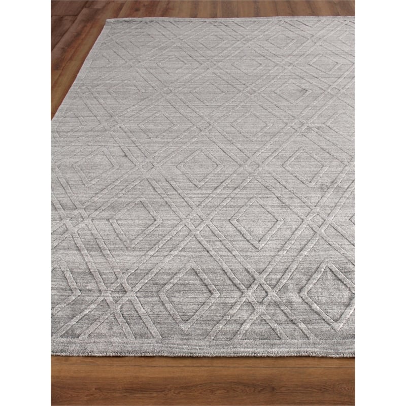 Castelli Handloomed Bamboo Silk/Wool Gray 14'x18' Area Rug