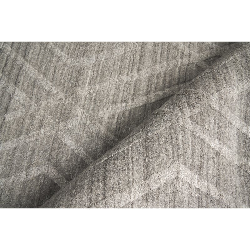 Castelli Handloomed Bamboo Silk/Wool Gray 14'x18' Area Rug